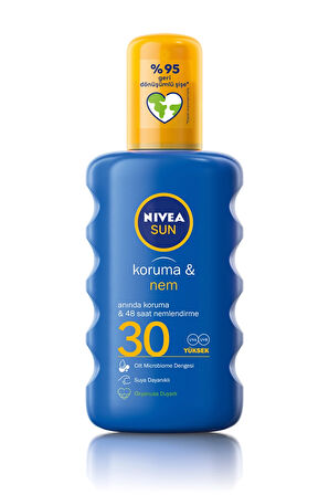 4 ADET   Nivea Sun Güneş Spreyi Koruma&Nem SPF 30 200 ml