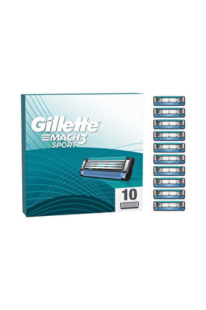 4 ADET   Gillette Mach3 Sport 10'lu Yedek Bıçak