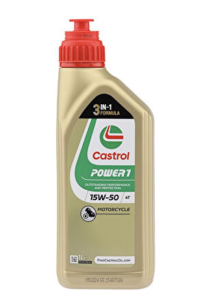 4 ADET   Castrol Power 15W-50 Motor Yağı 1L