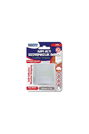 4 ADET   Vodaseal Kapı Altı Sızdırmazlık Bantı Şeffaf 45mmx1 m