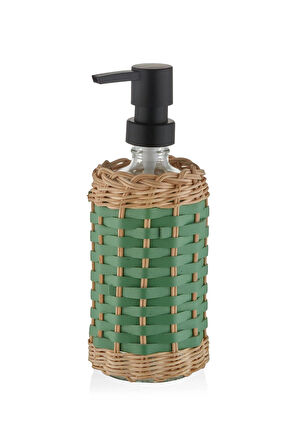 4 ADET   The Mia Rattan Cam Sıvı Sabunluk Yeşil 330 cc