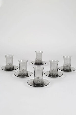 4 ADET   Rakle Nazenin 12 Parça Çay Seti Füme 170cc Nzn361