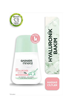 4 ADET   Garnier Mineral Roll-On Hyaluronik Bakım 50 ml