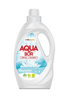 4 ADET   Boron Aquabor Sıvı Çamaşır Deterjanı Beyazlar 33 Yıkama 2150 ml