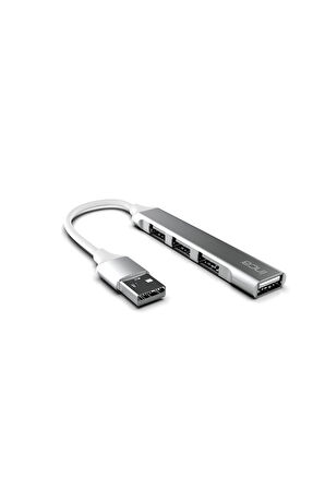 4 ADET   Inca Iusb 4Tux Usb Hubx4 Port Usb 3.0+3 Usb2.0 Slim Aluminyum Kasa