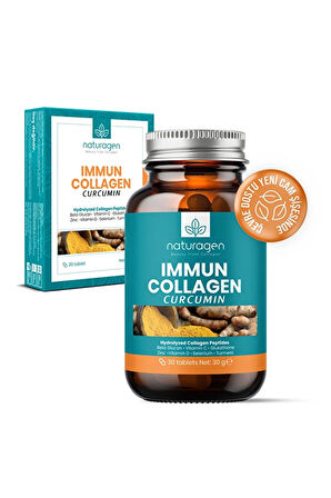 4 ADET   Naturagen Kolajen Immun Curcumin(Zerdaçal)- 30 Tablet - Immune Assist