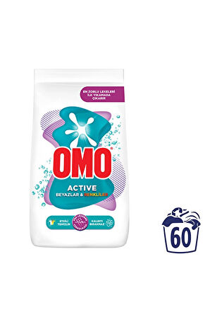 4 ADET   Omo 9 kg Toz Deterjanı Renkli ve Beyaz