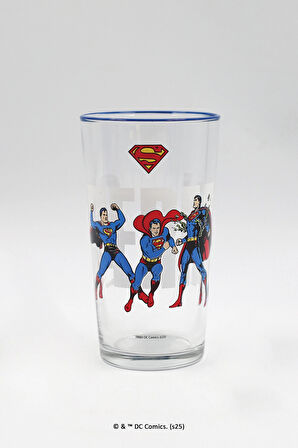 4 ADET   Rakle Superman Cartoon Meşrubat Bardağı 570 cc
