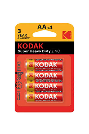 4 ADET   Kodak Çinko Karbon Kalem Pil 4'lü