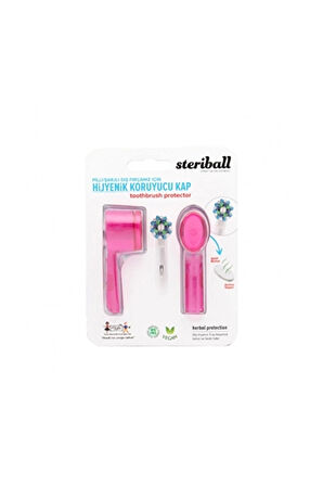 4 ADET   Steriball Şarjlı Diş Fırçası Koruma Kabı 2'li Pembe