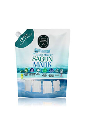 4 ADET   Doğal Zeytinyağı İçerikli Çamaşır Yıkama Sıvısı Beyazlar 1,5 Lt Doypack