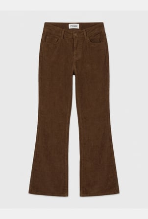 Kadın Kahve Flare Fit Velvet Kadife Kumaş Pantolon