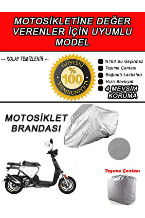 YUKI QM50QT-6E-Uyumlu Motosiklet Brandası-Miflonlu