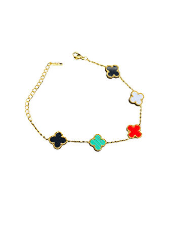 🍀 Yonca Model Şık Çelik Bileklik — Şansın ve Zarafetin Simgesi