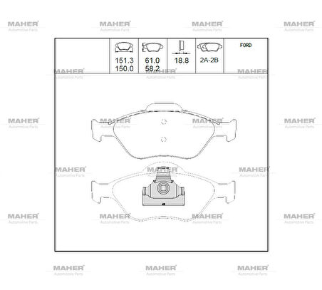 FREN BALATA FIESTA 5 2001-2008 / FIESTA 4 1996-2002 / FUSION 2002-2010 / KA 1996-2008 ÖN 2S612K021AA