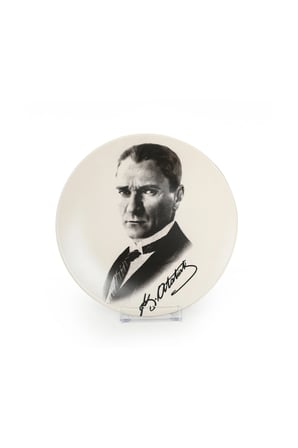 Keramika Atatürk Dekorlu Plastik Ayaklı Tabak