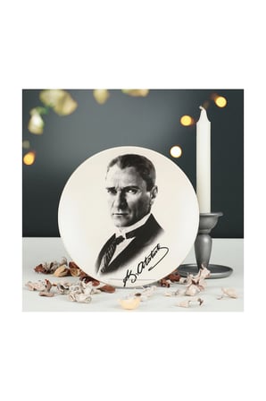 Keramika Atatürk Dekorlu Plastik Ayaklı Tabak