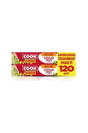 2 ADET Cook Ekonomik Buzdolabı Poşeti Orta Boy 120'li
