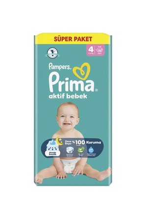 2 ADET Prima Aktif Bebek Süper Paket (4) Maxi 9-14 kg 54 Adet Bebek Bezi