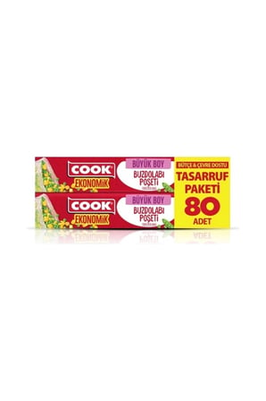 3 ADET Cook Ekonomik Buzdolabı Poşeti Büyük 80'li
