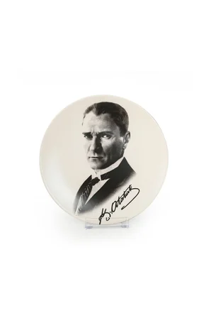 3 ADET Keramika Atatürk Dekorlu Plastik Ayaklı Tabak