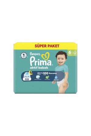 3 ADET Prima Aktif Bebek Süper Paket (6) XL +13 kg 38 Adet Bebek Bezi
