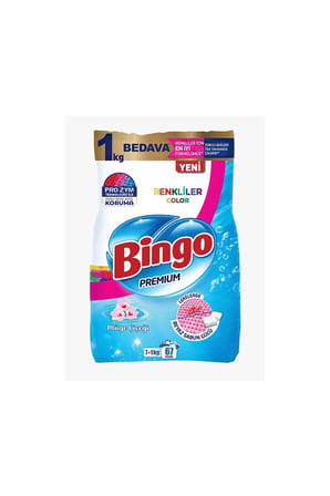 4 ADET Bingo Premium Toz Çamaşır Deterjanı Renkliler 7+1 Kg