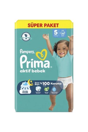 4 ADET Prima Aktif Bebek Süper Paket (5) Junior 11-16 kg 46 Adet Bebek Bezi