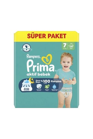 4 ADET Prima Aktif Bebek Süper Paket (7) XXL 15+ kg 30 Adet Bebek Bezi