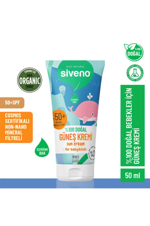 4 Adet Siveno  Doğal Bebek Güneş Kremi Spf 50 50 Ml