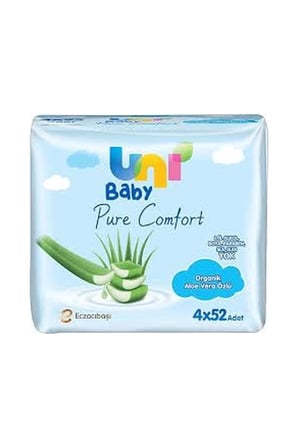 4 ADET Uni Baby Pure Comfort Islak Havlu Aloe Vera 52x4'lü