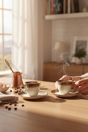 2 ADET Luna Cucina Porselen Kahve Fincanı 2'li Yeşil