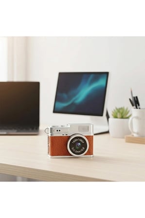2 ADET Torima Mini Dijital Fotoğraf Makinesi Kahverengi TRM-CMR35