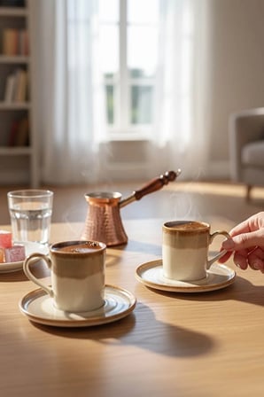 3 ADET Luna Cucina Porselen Kahve Fincanı 2'li Kahverengi