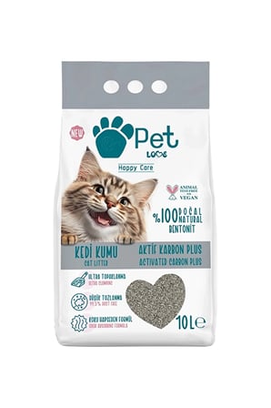 3 adet petlove kedi kumu aktif karbon plus 10 lt