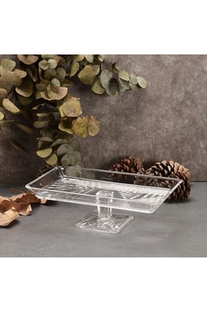 4 ADET Paşabahçe Crystallin Madlen Ayaklı Servis Tabağı 27x16cm
