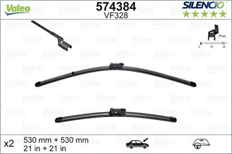 VALEO SILENCIO 10-TRM FLAT BLADE VM328 102 530 530 MM SKODA FABIA 2 5J1998001 5J2998001