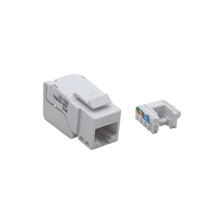 HCS CAT6A FTP TOOLLESS KEYSTONE JACK CAT6A, LSA+/110 IDC T568 A/B, 90 DERECE