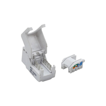 HCS CAT6A FTP TOOLLESS KEYSTONE JACK CAT6A, LSA+/110 IDC T568 A/B, 90 DERECE