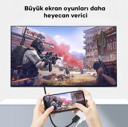 Type-c to hdmı görüntü aktarım kablosu 4k destekli iphone ipad android tüm cihazlar ile uyumlu