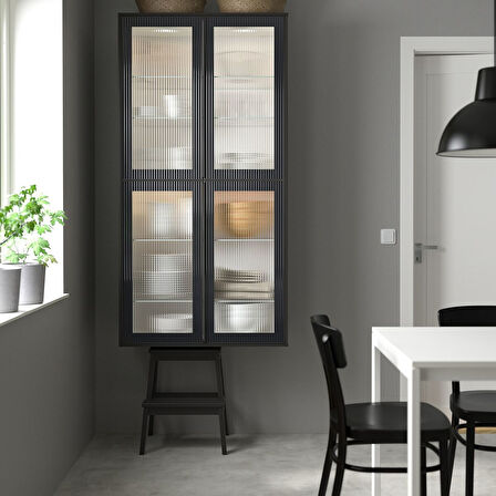 Cam kapak, antrasit-kabartmalı cam, 40x100 cm
