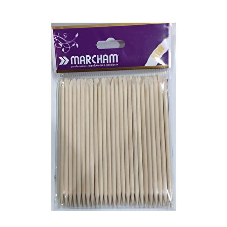 Marcham Ahşap Et Itici 100'lü Manikür Çubuğu