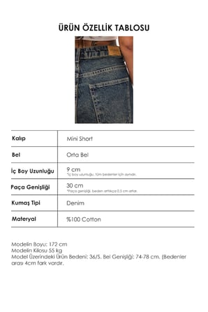 Kadın Koyu Kot 10s6 Mini Yırtık Detaylı Denim Şort