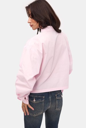 Kadın Pembe Oversize Özel Tasarım Gömlek