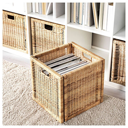 Sepet, rattan, 32x34x32 cm