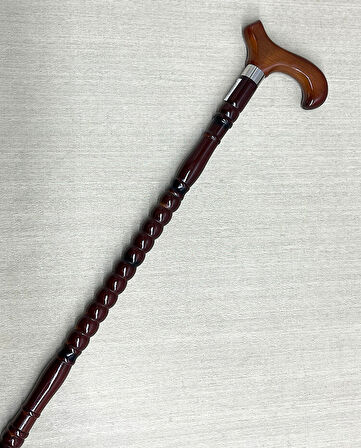 Rahat Tutuşlu Kahverengi Ahşap Baston 