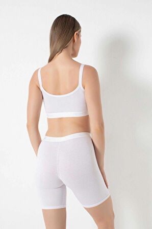 G-box 942 Bayan Bambu Parmak Askı Pedli Büstiyer - Beyaz - 4XL