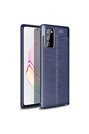 Samsung Galaxy Note 20 ile Uyumlu Kılıf Deri Görünümlü Silikon Telefon Kılıfı Kapak