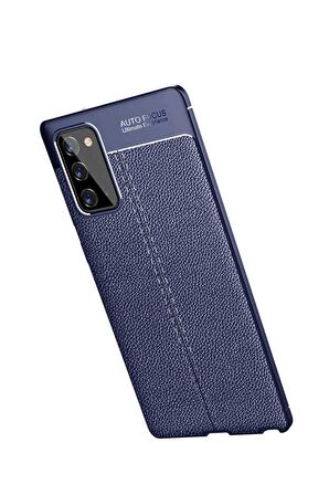 Samsung Galaxy Note 20 ile Uyumlu Kılıf Deri Görünümlü Silikon Telefon Kılıfı Kapak