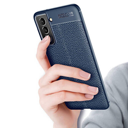 Samsung Galaxy S21 FE ile Uyumlu Kılıf Deri Görünümlü Silikon Telefon Kılıfı Kapak